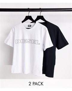 Набор из 2 футболок черного белого цвета с логотипом на груди Jake Diesel