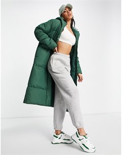 Зеленое дутое пальто макси Jodie Threadbare