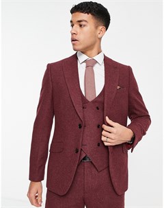 Приталенный свадебный пиджак из твида с добавлением шерсти с широкими лацканами Harry brown