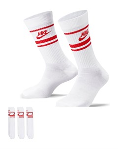 Набор из 3 пар бело красных носков Essential Nike