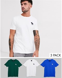 Комплект из 3 футболок с логотипом Abercrombie & fitch