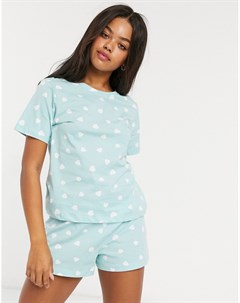 Пижама мятного цвета с шортами Asos design