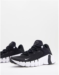 Черные кроссовки с белыми вставками Free Metcon 4 Nike training