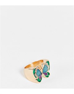 Золотистое массивное кольцо с бабочкой Inspired Reclaimed vintage