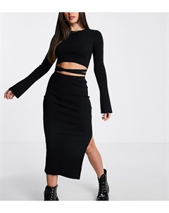 Черная юбка в рубчик от комплекта Tall Asos design