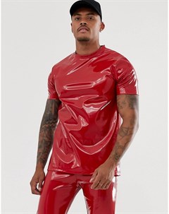 Красная эластичная футболка от комплекта с мокрым эффектом Asos design