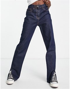 Прямые джинсы цвета индиго с разрезами по бокам штанин Rebellious fashion
