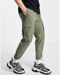 Узкие брюки карго цвета хаки из технической ткани Intelligence Jack & jones