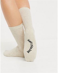 Бежевые спортивные носки с логотипом Asos design