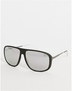 Солнцезащитные очки авиаторы с широкой оправой серебристого цвета Tommy hilfiger