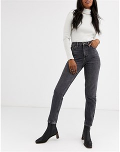 Черные выбеленные джинсы в винтажном стиле Topshop
