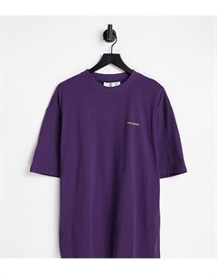 Темно фиолетовая oversized футболка с логотипом Collusion