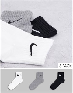 Набор из 3 пар носков до щиколотки в стиле унисекс разного цвета Nike training