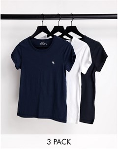 Набор из футболок с короткими рукавами и круглым вырезом разных цветов Abercrombie & fitch
