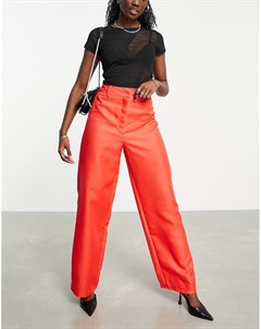 Широкие классические брюки красного цвета от комплекта Missy Empire Missyempire