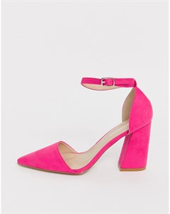 Ярко розовые туфли на каблуке с острым носком Glamorous