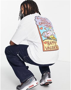 Белая oversized футболка с принтом I Choo Choo Choose You в стиле Simpsons Asos design