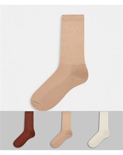 Набор из 3 пар спортивных носков нейтральных оттенков с подошвой из махровой ткани Asos design