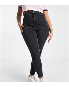 Черные облегающие джинсы в стиле диско с разрезами New Look Curve New look plus