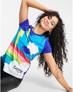 Разноцветная футболка с графическим принтом Love moschino