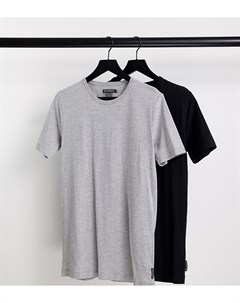 Набор из 2 футболок черного и светло серого цветов с круглым вырезом Tall French connection