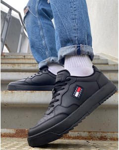Черные кожаные кроссовки в баскетбольном стиле Tommy jeans