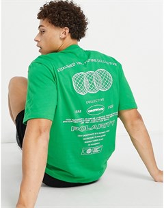 Зеленая футболка классического кроя с принтом Prologue River island