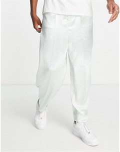 Строгие брюки широкого кроя из блестящего материала пастельного мятного цвета Asos design