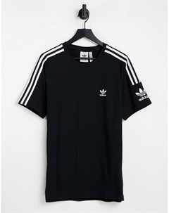 Черная футболка с тремя полосками adicolor Lock up Adidas originals