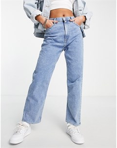 Средне выбеленные прямые джинсы с завышенной талией Tommy jeans