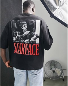 Oversized футболка с принтом Scarface на спине Asos design