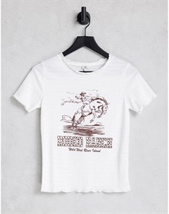 Кремовая футболка с принтом Rodeo Ranch River island