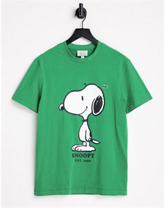 Зеленая футболка со Снупи x Peanuts Lacoste