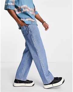 Свободные джинсы синего выбеленного цвета Topman