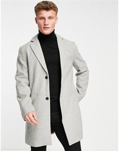 Светло серое пальто New look