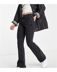 Черные расклешенные джинсы с заниженной талией New look petite