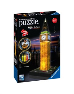 3D пазл Ночной Биг Бен 216 элементов Ravensburger