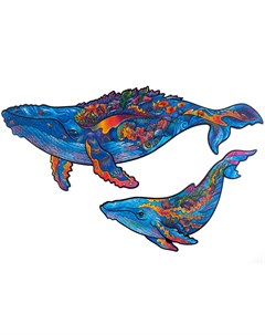 Деревянный пазл Млечные киты 2 в 1 268 деталей Unidragon