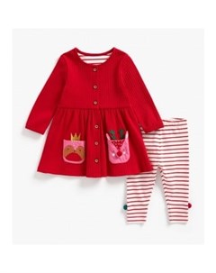 Платье и легинсы в комплекте красный и белый Mothercare