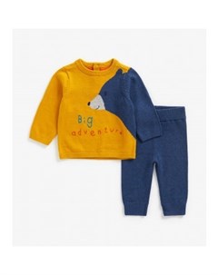 Джемпер и трикотажные брюки в комплекте Медвежонок синий желтый Mothercare