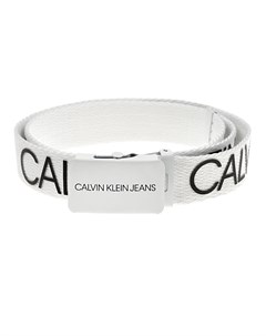 Белый ремень с логотипом Calvin klein