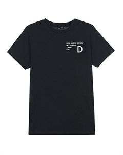 Черная футболка с контрастным принтом Diesel