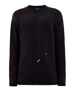Удлиненный пуловер крупной вязки с литой деталью Off-white