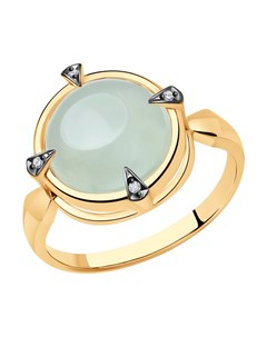 Кольцо из золота с бриллиантами и пренитом Sokolov diamonds
