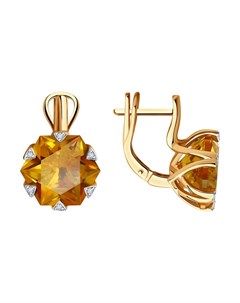 Серьги из золота с бриллиантами и цитринами Sokolov diamonds