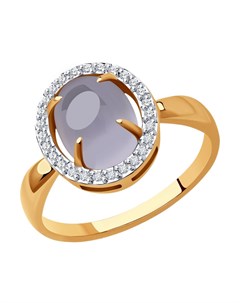 Кольцо из золота с бриллиантами и халцедоном Sokolov diamonds