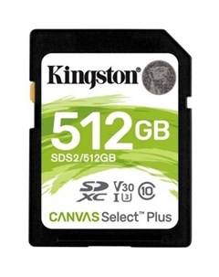 Флеш карта SDXC 512Gb Class10 SDS2 512GB Canvas Select Plus w o adapter SDS2 512GB Kingston