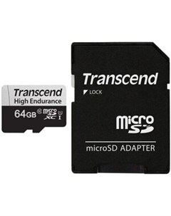 Карта памяти 64GB microSDXC Class 10 UHS I U1 R100 W45MB s without SD adapter TS64GUSD350V Transcend
