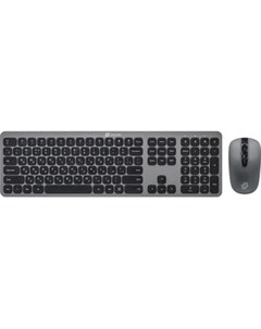 Клавиатура мышь 300M клав серый мышь серый черный USB беспроводная slim 1488402 Oklick