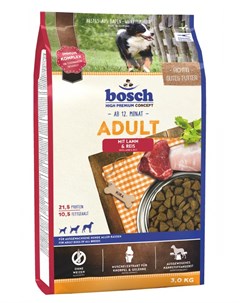 Сухой корм для собак Adult с ягнёнком и рисом 3 кг Bosch